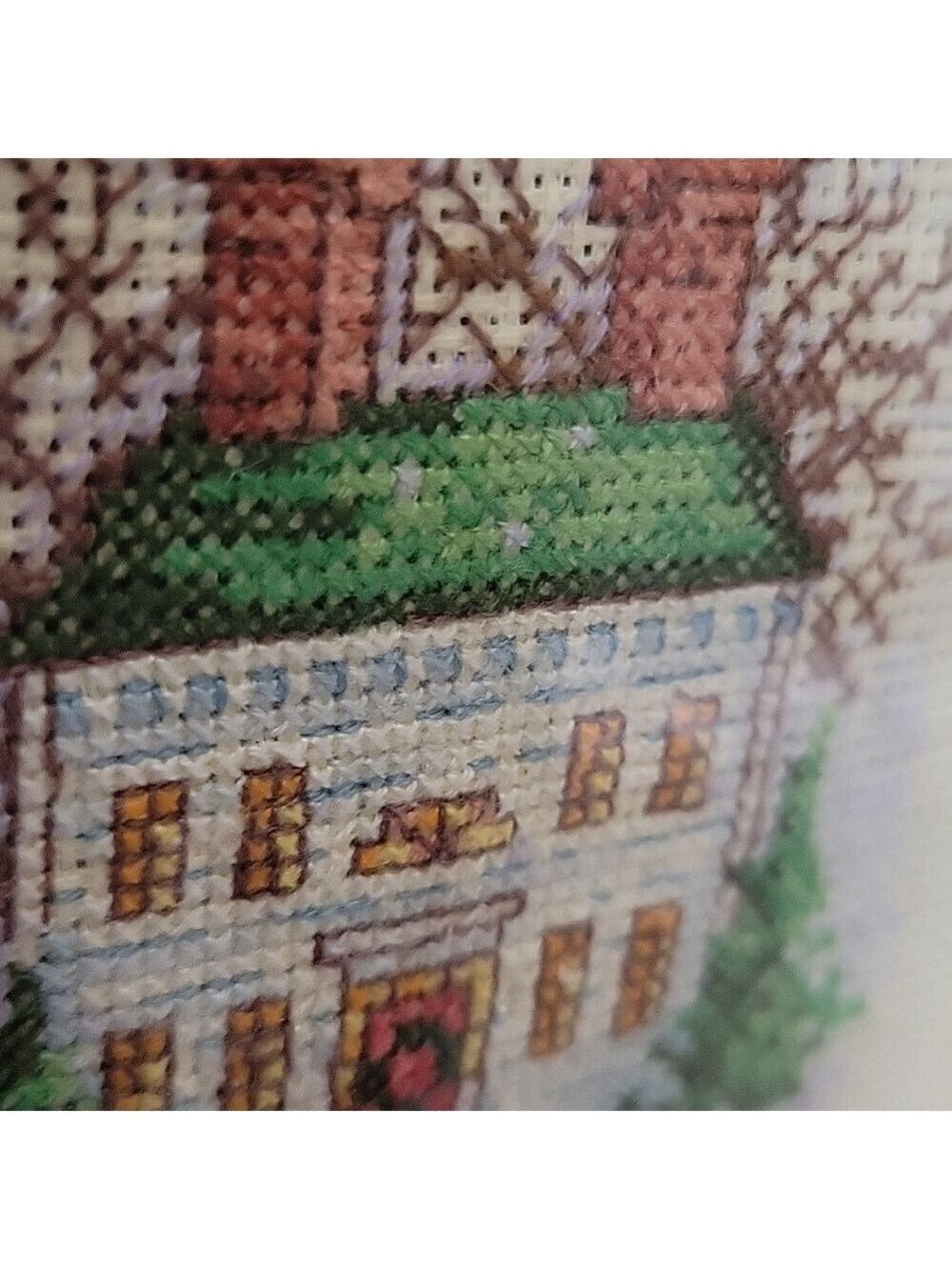 Vintage Christmas Cross Stitch In 5" X 7" Rosewood Frames (Set Of 2) - Picture 9 of 9